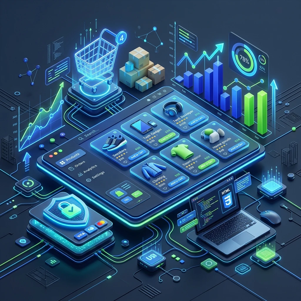 E-Commerce Online Stores Infographic